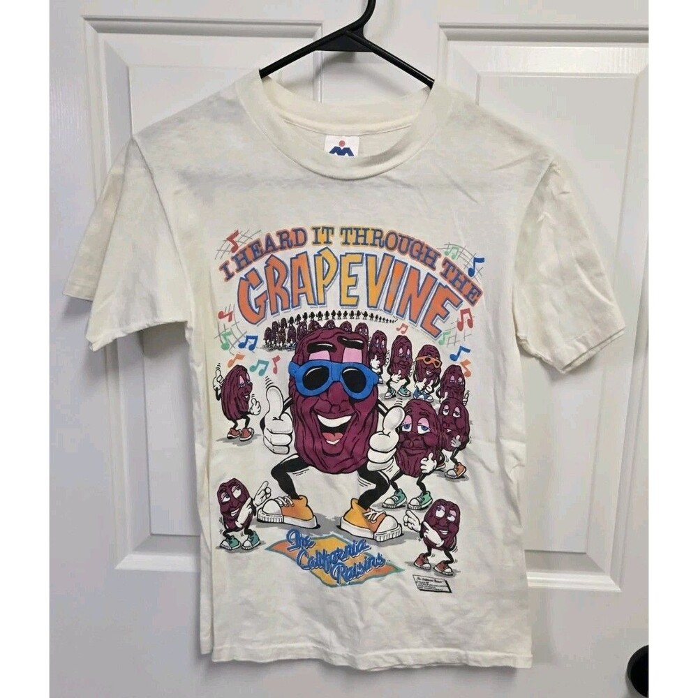 Vintage The California Raisins Men T-shirt White Cotton Tee All Size M